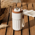 Smart LED Temperature Display 316 SS Double Wall Custom LOGO Tumbler Thermal Coffee Mug Steel White Box Customized Logo 300 Pcs