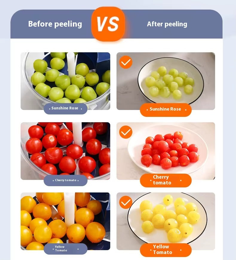 Automatic Electric Fruit Peeler Portable Household Multifunctional Grape Plum Garlic Vegetable Peeling Kitchen Gadget