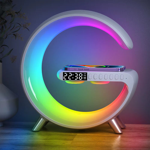 Hot Sale Led Table Lamp Home Decoration with Smart Speakers Clock Alarm Smart APP RGB Night Light G-shape Lamp