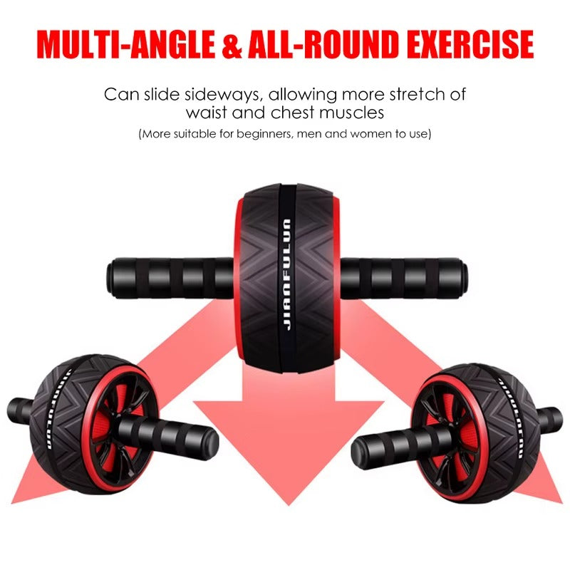 Abdominal Roller Exercise Wheel Mute Fitness Equipment for Arms Back Belly Core Training Free Knee Pad for Men and Women
