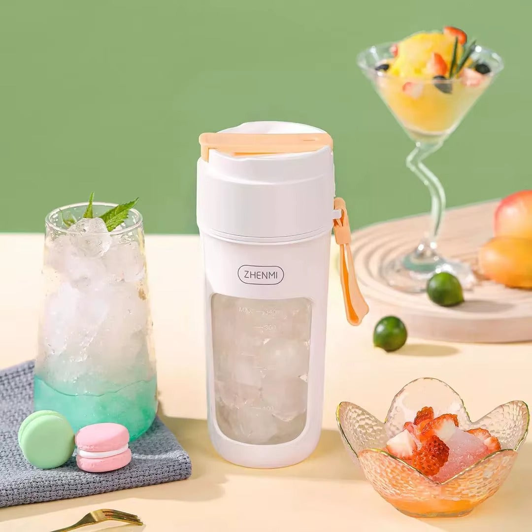 Mini Fresh Juicer Bottle USB Rechargeable Portable Blender with 8 Blades – Food Grade Smoothie & Coffee Grinder