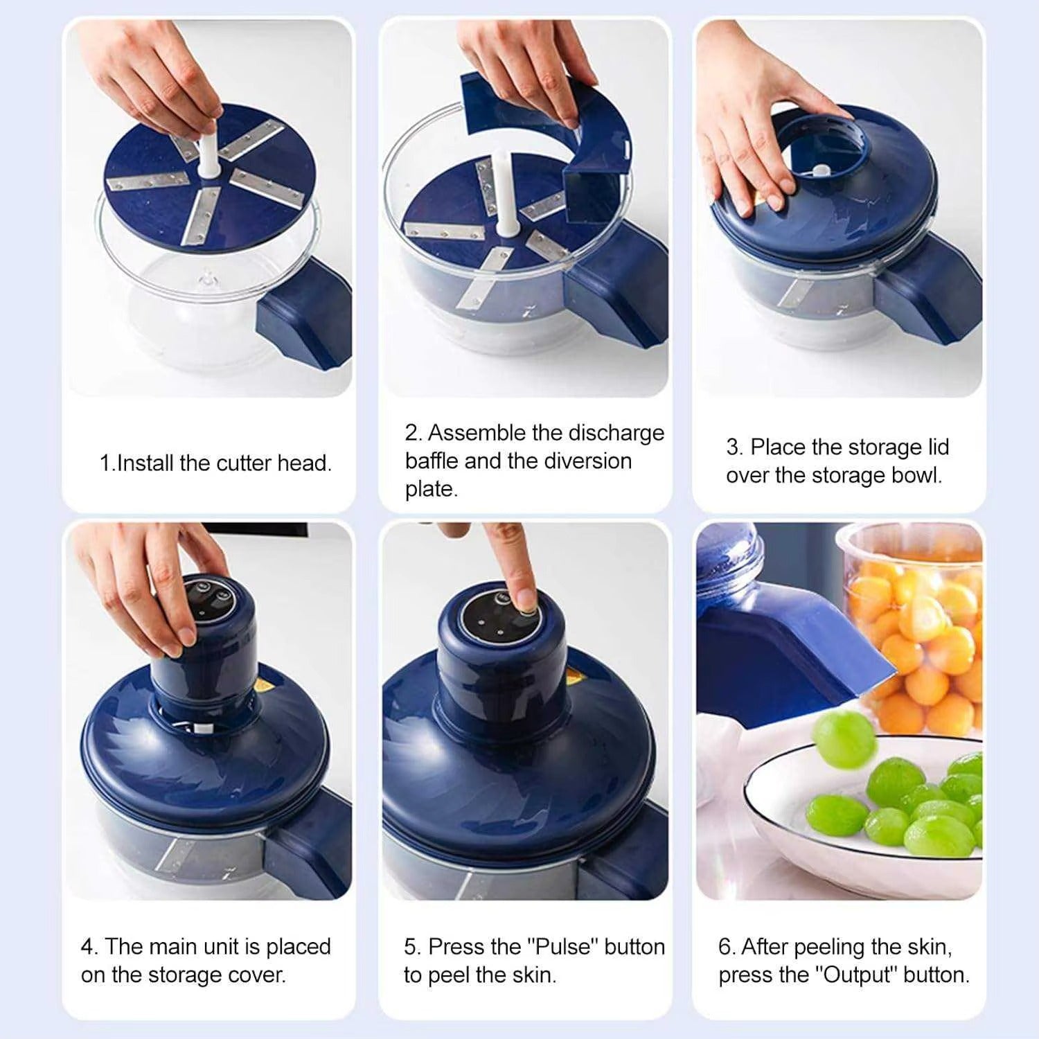 Automatic Electric Fruit Peeler Portable Household Multifunctional Grape Plum Garlic Vegetable Peeling Kitchen Gadget