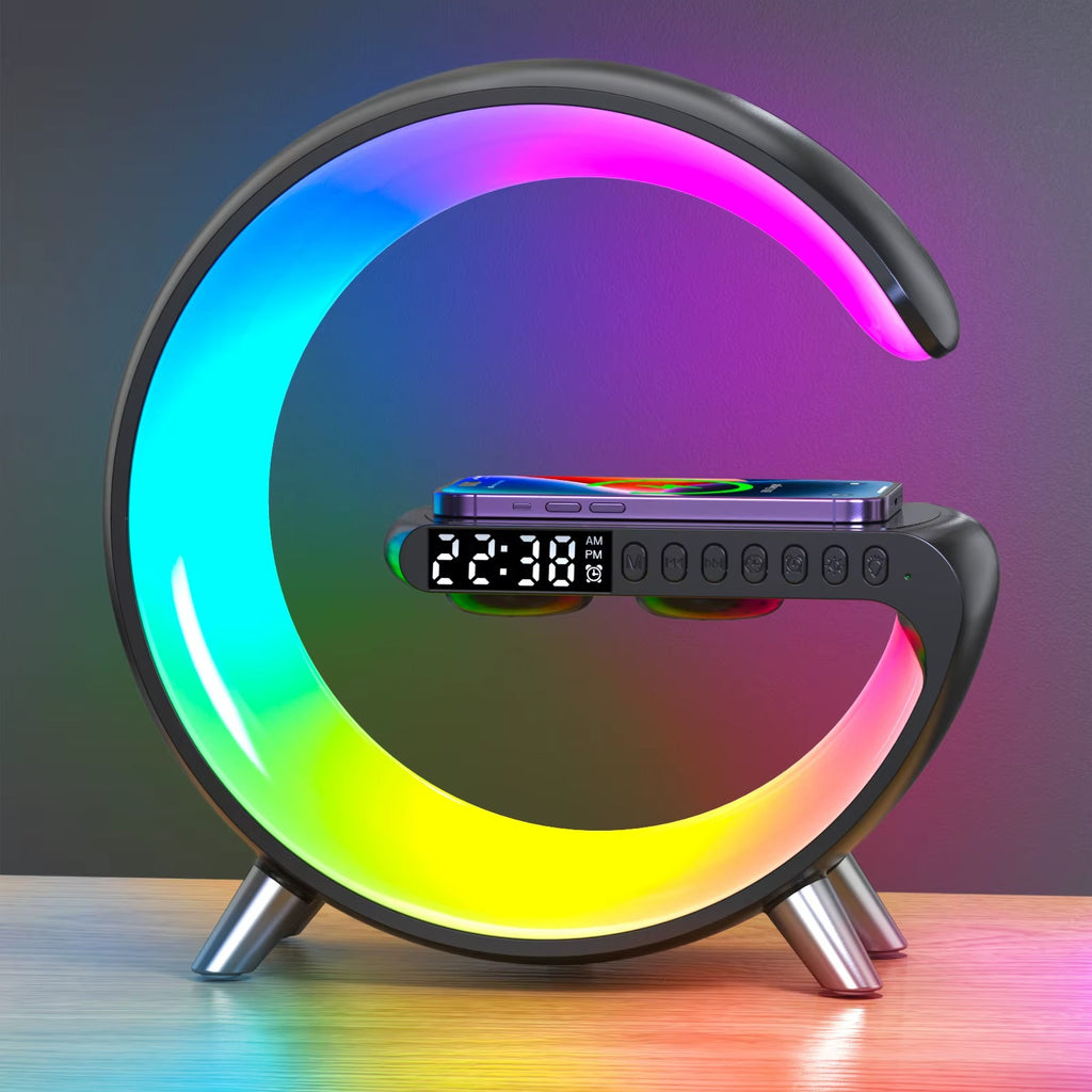 Hot Sale Led Table Lamp Home Decoration with Smart Speakers Clock Alarm Smart APP RGB Night Light G-shape Lamp